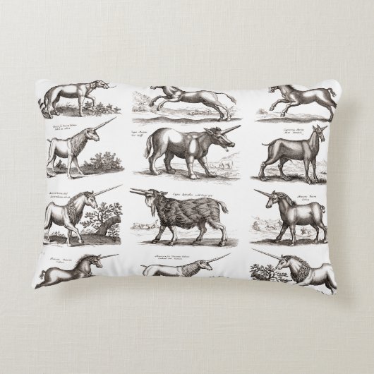 ユニコーンクラシックアンティーク神話の魔法の生き物 アクセントクッション (裏面)