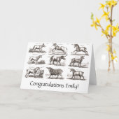 ユニコーンクラシックアンティーク神話の魔法の生き物 カード (黄色い花)