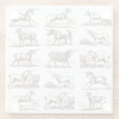 ユニコーンクラシックアンティーク神話の魔法の生き物 ガラスコースター (裏面)