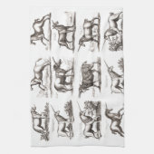 ユニコーンクラシックアンティーク神話の魔法の生き物 キッチンタオル (縦)