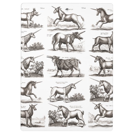 ユニコーンクラシックアンティーク神話の魔法の生き物 クリップボード (裏面)