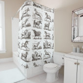ユニコーンクラシックアンティーク神話の魔法の生き物 シャワーカーテン (インサイチュ)