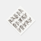 ユニコーンクラシックアンティーク神話の魔法の生き物 スタンダードカクテルナプキン (角)