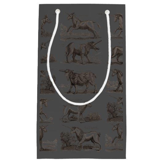 ユニコーンクラシックアンティーク神話の魔法の生き物 スモールペーパーバッグ (正面)