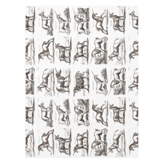 ユニコーンクラシックアンティーク神話の魔法の生き物 テーブルクロス (正面)