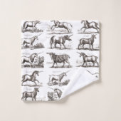 ユニコーンクラシックアンティーク神話の魔法の生き物 バスタオルセット (ウォッシュタオル)