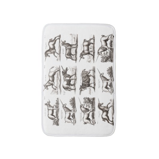 ユニコーンクラシックアンティーク神話の魔法の生き物 バスマット (正面縦)