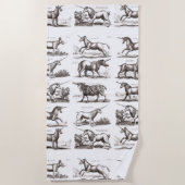 ユニコーンクラシックアンティーク神話の魔法の生き物 ビーチタオル (正面)