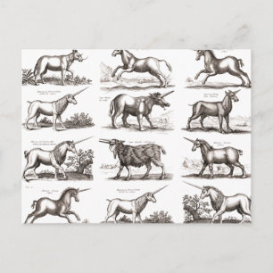 ユニコーンクラシックアンティーク神話の魔法の生き物 ポストカード
