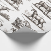 ユニコーンクラシックアンティーク神話の魔法の生き物 ラッピングペーパー (角)