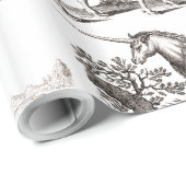 ユニコーンクラシックアンティーク神話の魔法の生き物 ラッピングペーパー (ロールコーナー)