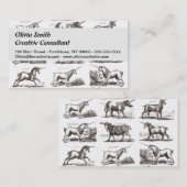 ユニコーンクラシックアンティーク神話の魔法の生き物 名刺 (正面/裏面)