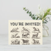 ユニコーンクラシックアンティーク神話の魔法の生き物 招待状 (スタンド正面)