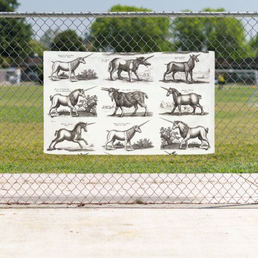 ユニコーンクラシックアンティーク神話の魔法の生き物 横断幕 (インサイチュ)