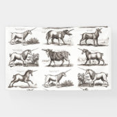 ユニコーンクラシックアンティーク神話の魔法の生き物 横断幕 (横)