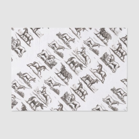 ユニコーンクラシックアンティーク神話の魔法の生き物 薄葉紙 (正面)