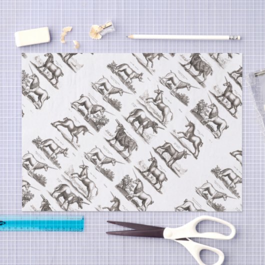 ユニコーンクラシックアンティーク神話の魔法の生き物 薄葉紙 (クラフト)