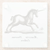 ユニコーンクラシックランニング魔法ウッドランドクリーチャー ガラスコースター (裏面)