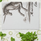 ユニコーンクラシックランニング魔法ウッドランドクリーチャー キッチンタオル (折り畳み)