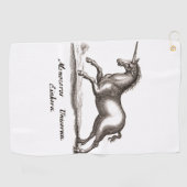 ユニコーンクラシックランニング魔法ウッドランドクリーチャー ゴルフタオル (横)