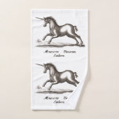 ユニコーンクラシックランニング魔法ウッドランドクリーチャー バスタオルセット (ハンドタオル)