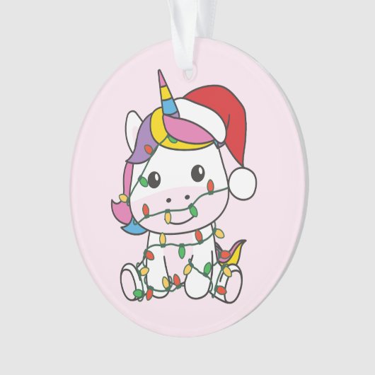 ユニコーンクリスマスウィンターアニマルズホリデーユニコーン オーナメント (正面)