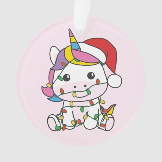 ユニコーンクリスマスウィンターアニマルズホリデーユニコーン オーナメント (正面)