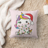 ユニコーンクリスマスウィンターアニマルズホリデーユニコーン クッション (ブランケット)