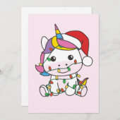 ユニコーンクリスマスウィンターアニマルズホリデーユニコーン シーズンカード (正面/裏面)