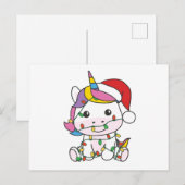 ユニコーンクリスマスウィンターアニマルズホリデーユニコーン シーズンポストカード (正面/裏面)