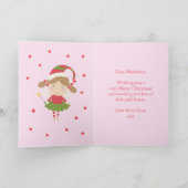 ユニコーンクリスマスキュートピパーソナライズされたンク シーズンカード (内部)