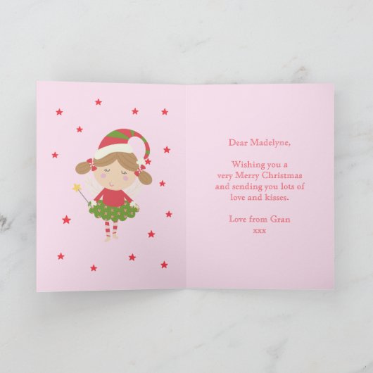 ユニコーンクリスマスキュートピパーソナライズされたンク シーズンカード (内部)