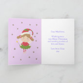 ユニコーンクリスマスホリデパーソナライズされたイパープル シーズンカード (内部)