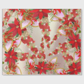 ユニコーンクリスマスホリデーズグリーンユニコーンスパークレッド ラッピングペーパー (フラット)