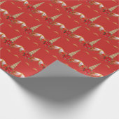 ユニコーンクリスマスホリデーズフローラジョイ金ゴールドレッド ラッピングペーパー (角)