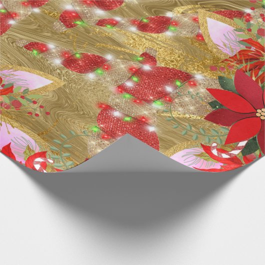 ユニコーンクリスマスホリデーズラックスユニコーンスパークレッド1 ラッピングペーパー (角)