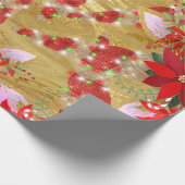 ユニコーンクリスマスホリデーズラックスユニコーンスパークレッド ラッピングペーパー (角)