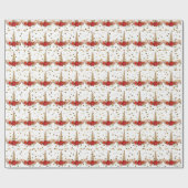 ユニコーンクリスマスホリデーレッド金ゴールドグリッターホワイト ラッピングペーパー (フラット)