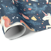 ユニコーンクリスマスホリデー ラッピングペーパー (ロールコーナー)