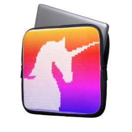 ユニコーンクールアーティザンクロシェプリントエレクトロニクスバッグ ラップトップスリーブ