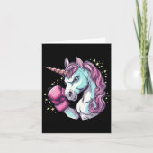 ユニコーンクール顔のボクシング手袋おもしろい付き衣装 カード (正面)