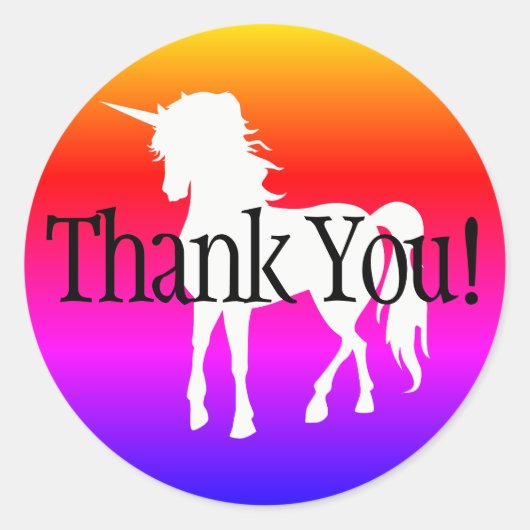 ユニコーングラデーションレインボー ラウンドシール (正面)