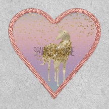 ユニコーングラデーション金ゴールドグリッターハート