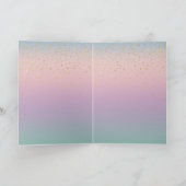 ユニコーングラデーション金ゴールド紙吹雪グリッターハート カード (内部)