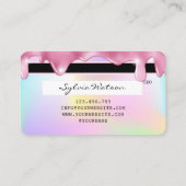 ユニコーングリッターがクレジットカードのホログラムフラッシュを乾燥させる 名刺 (裏面)