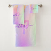 ユニコーングリッターは虹の名前をドリップ バスタオルセット (インサイチュ)