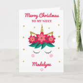 ユニコーングリッタークリスマスフォー姪 シーズンカード (正面)