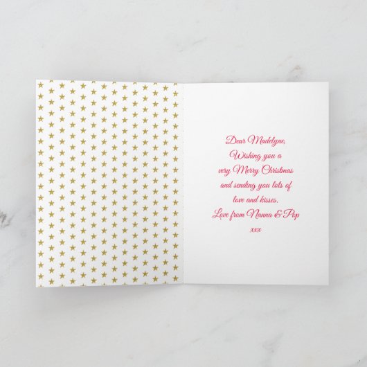 ユニコーングリッタークリスマスfor孫娘 シーズンカード (内部)