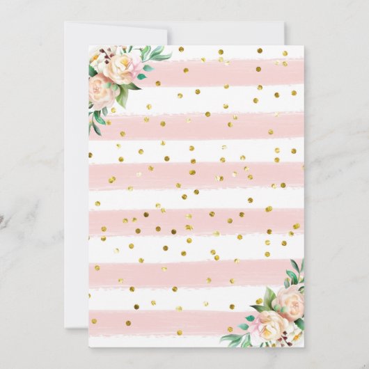 ユニコーングリッターシルハウエットキュートベビーガールシャワー 招待状 (裏面)