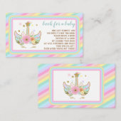 ユニコーングリッタースターかわいい本を持って来る エンクロージャーカード (正面/裏面)